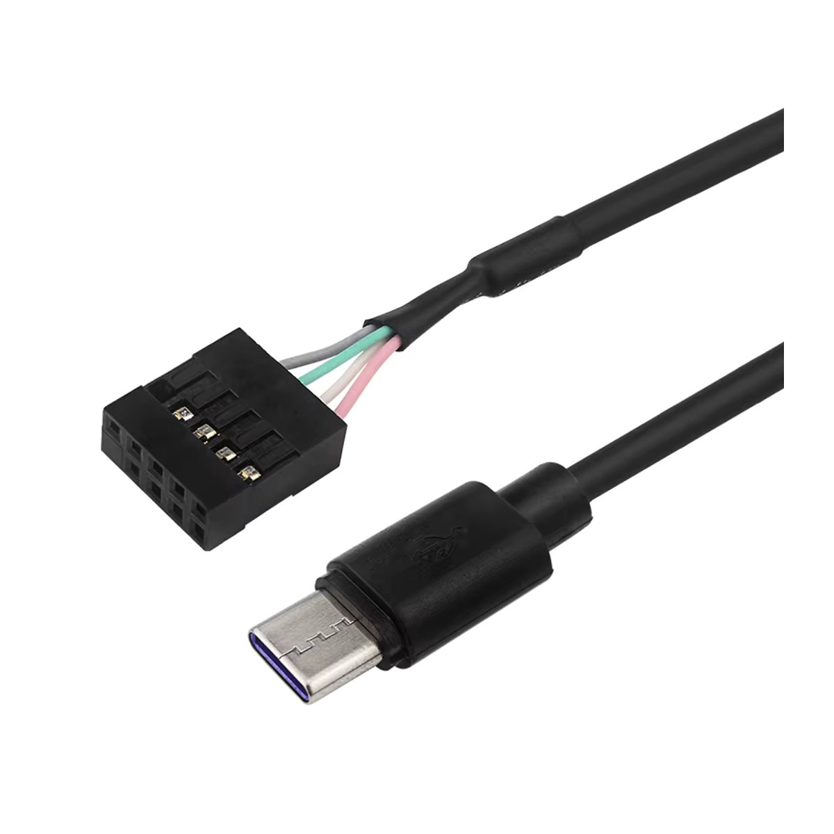 SHCHV USB Typ C auf 5-poliges Kabel in Schwarz, 50 cm Länge für Computer-Motherboard und USB-C Sekundärbildschirm PC LCD - Bild 3