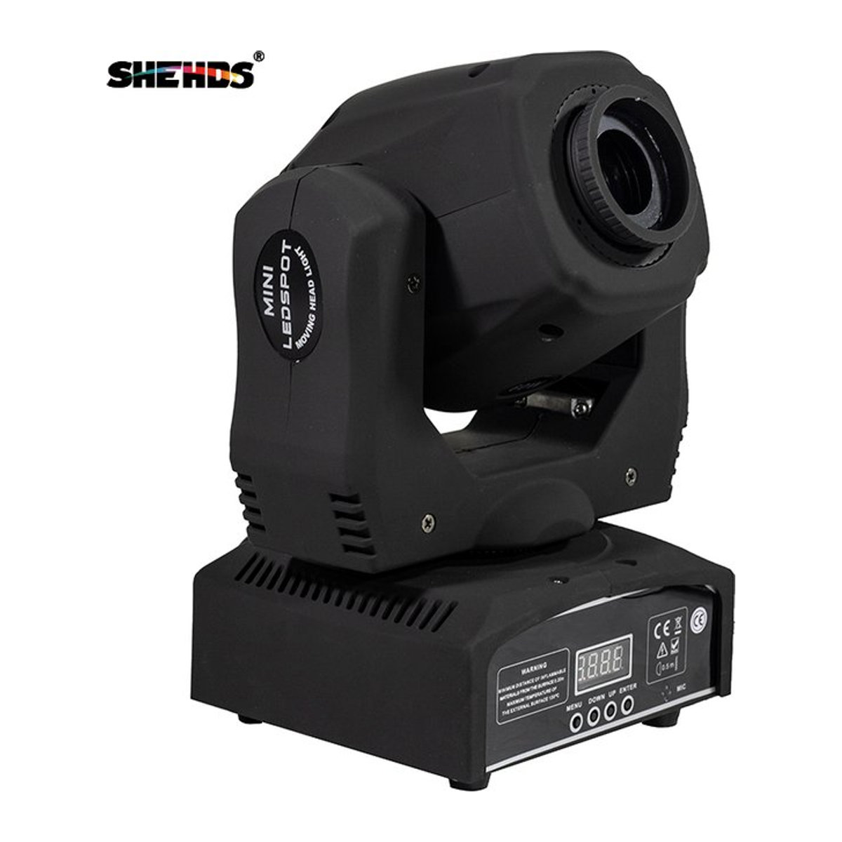 Shehds LED Spot 60W mit beweglichem Kopf, Fokusfunktion und DMX512 Steuerung, Schwarz - Bild 1