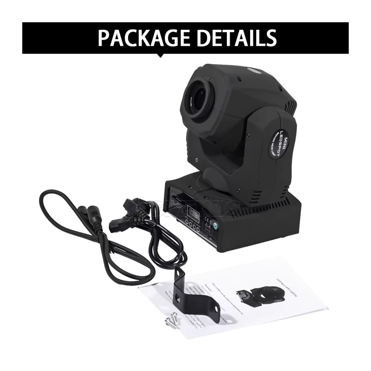 Shehds LED Spot 60W mit beweglichem Kopf, Fokusfunktion und DMX512 Steuerung, Schwarz - Bild 5