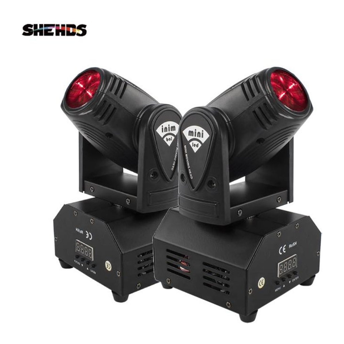 SHEHDS Mini LED Moving Head Spot Strahler 10W mit DMX512 und Strobe in Schwarz - Bild 1