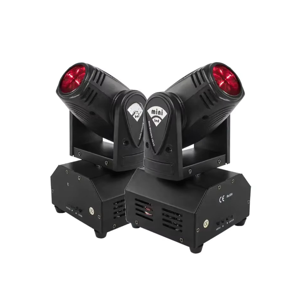 SHEHDS Mini LED Moving Head Spot Strahler 10W mit DMX512 und Strobe in Schwarz - Bild 3