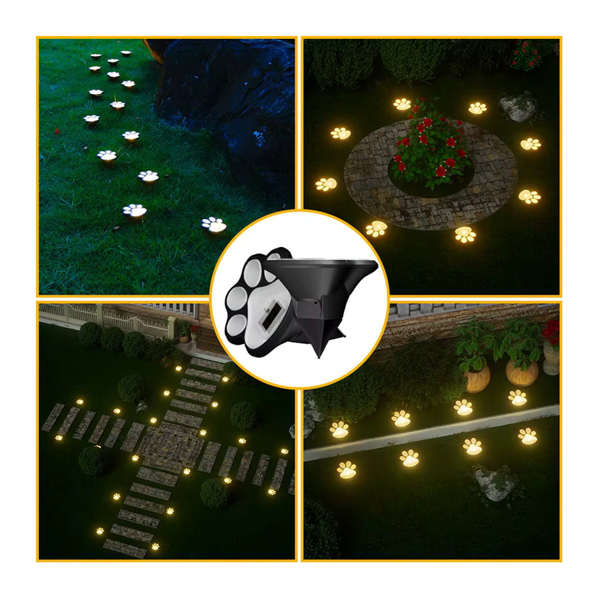 SHENZHITECH 4er Set Solar Outdoor LED Gartenleuchten in Schwarz zur Landschaftsbeleuchtung für Garten Terrasse und Treppen - Bild 6