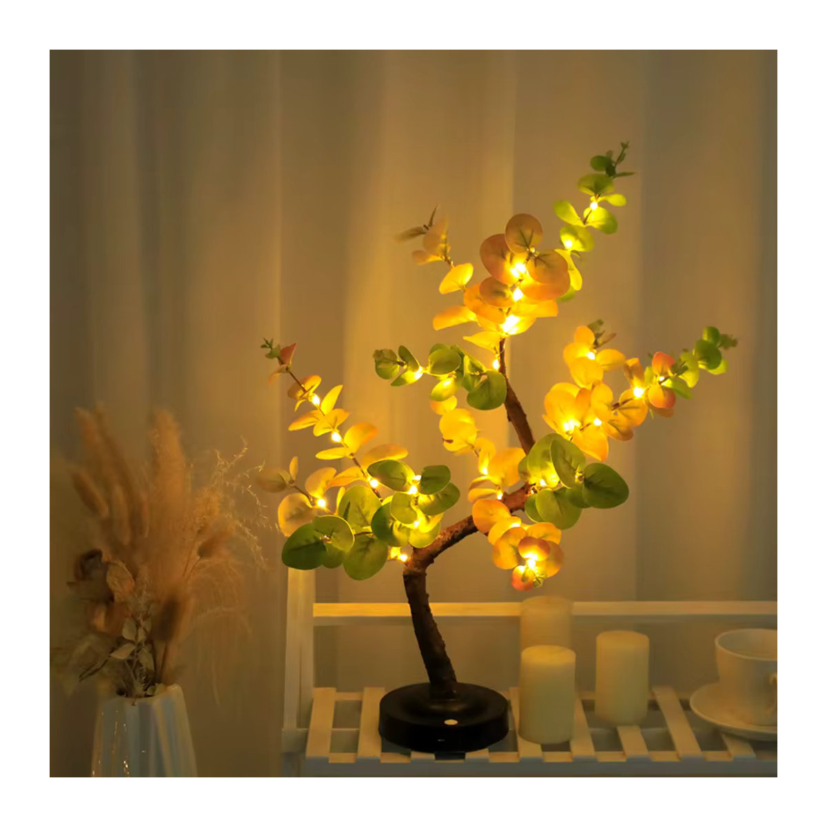 SHENZHITECH LED Bonsai Tischlampe in Grün mit verstellbaren Zweigen zur Dekoration - Bild 3