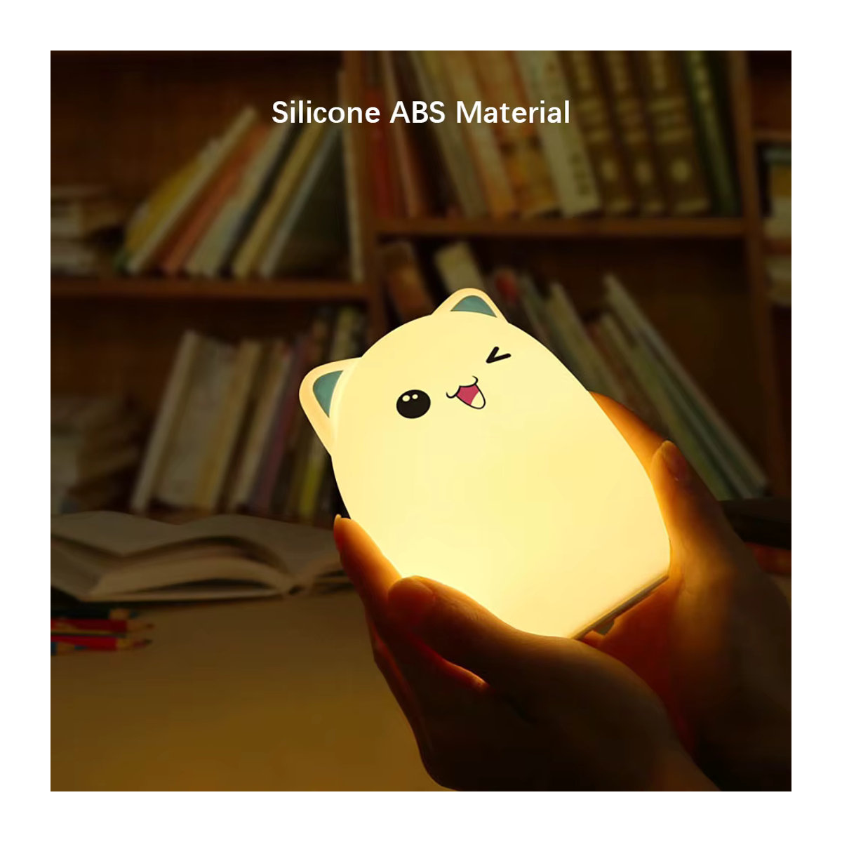 SHENZHITECH LED Kaninchen Nachtlicht aus weichem Silikon, wiederaufladbare Tischlampe in Bunt - Bild 2