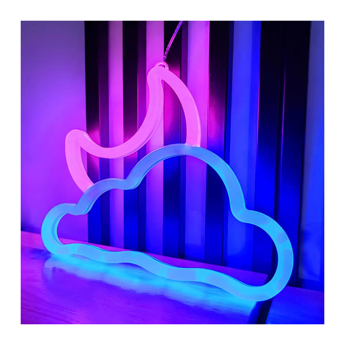 SHENZHITECH LED Mond-Neonschild Bunte Atmosphärenbeleuchtung mit Sockel für moderne Dekoration - Bild 3