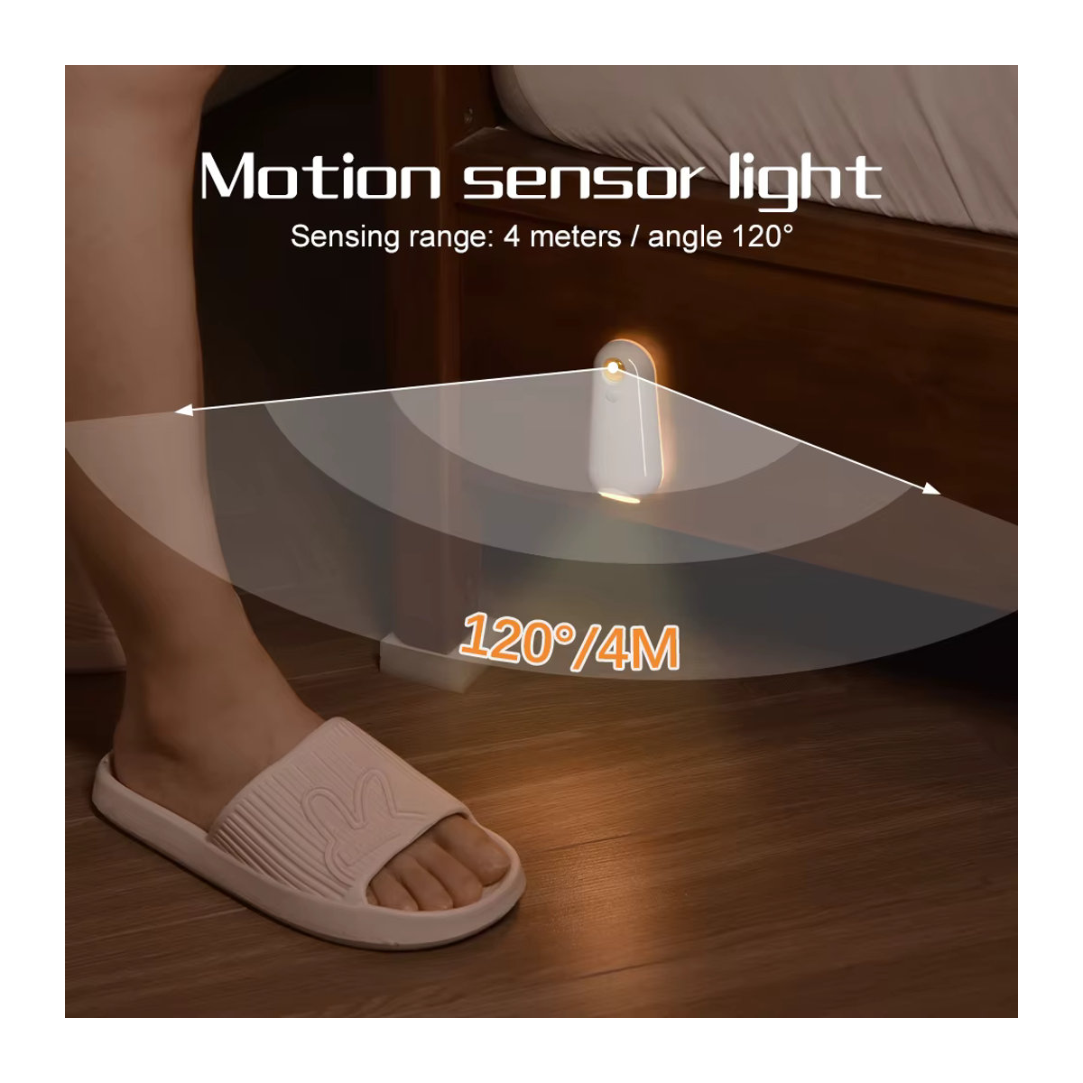 SHENZHITECH LED Smart Motion Sensor Nachtlicht mit 8 Farben, USB wiederaufladbar, minimalistisches Design für WC, Korridor und Camping - Bild 3