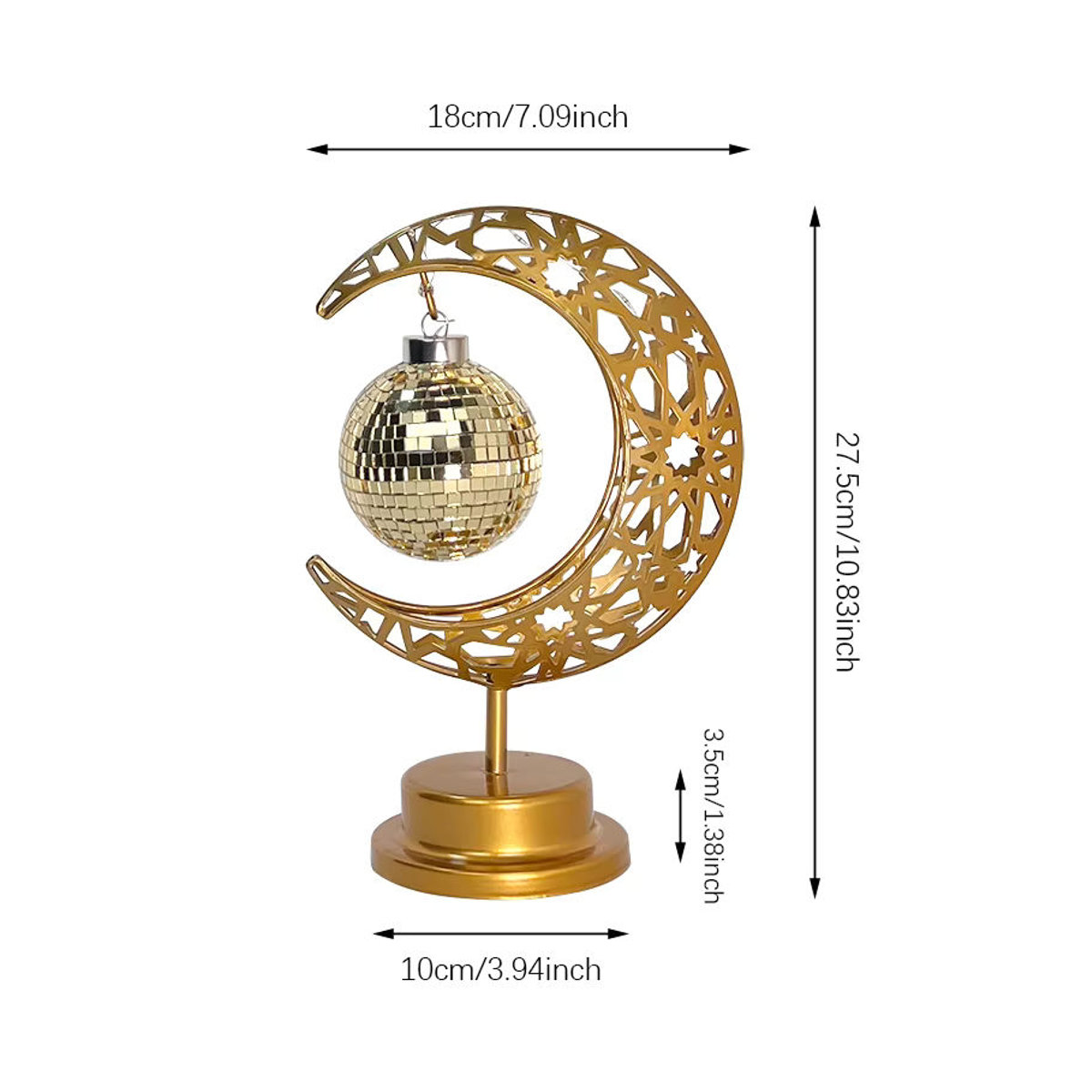SHENZHITECH LED Tischlampe Mondkugel in Gelb aus Metall für eine moderne Dekoration - Bild 2