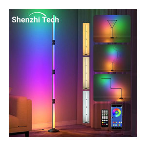 SHENZHITECH Moderne RGB LED Stehlampe mit Fernbedienung, Sprach- und App-Steuerung sowie Musiksynchronisierung in Bunt