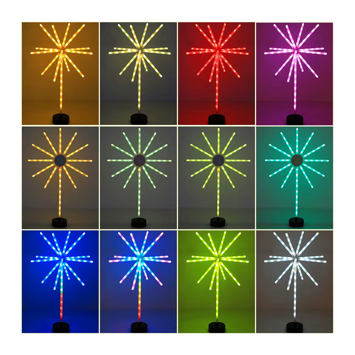 SHENZHITECH Smart LED Feuerwerk Tischlampe mit App- und Fernbedienung, RGB Nachtlicht in Bunt, Modernes Design - Bild 2