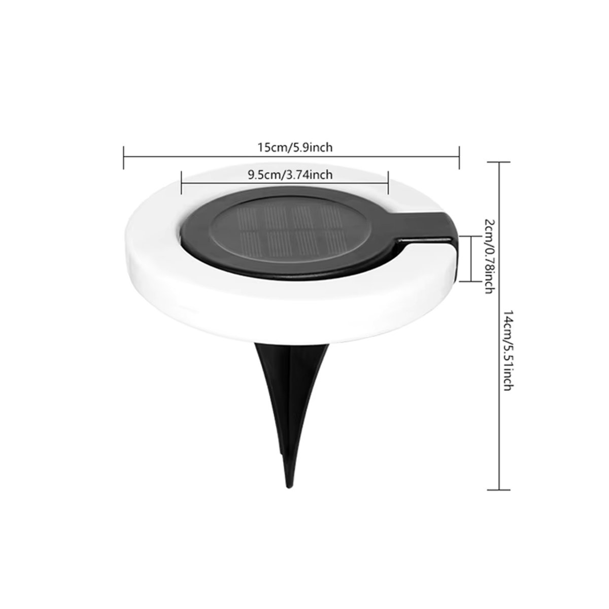 SHENZHITECH Solarleuchten Set 4er Pack in Weiß, wasserdichte Garten-Solarlampen im minimalistischen Design für Außenbereich und Rasen - Bild 2