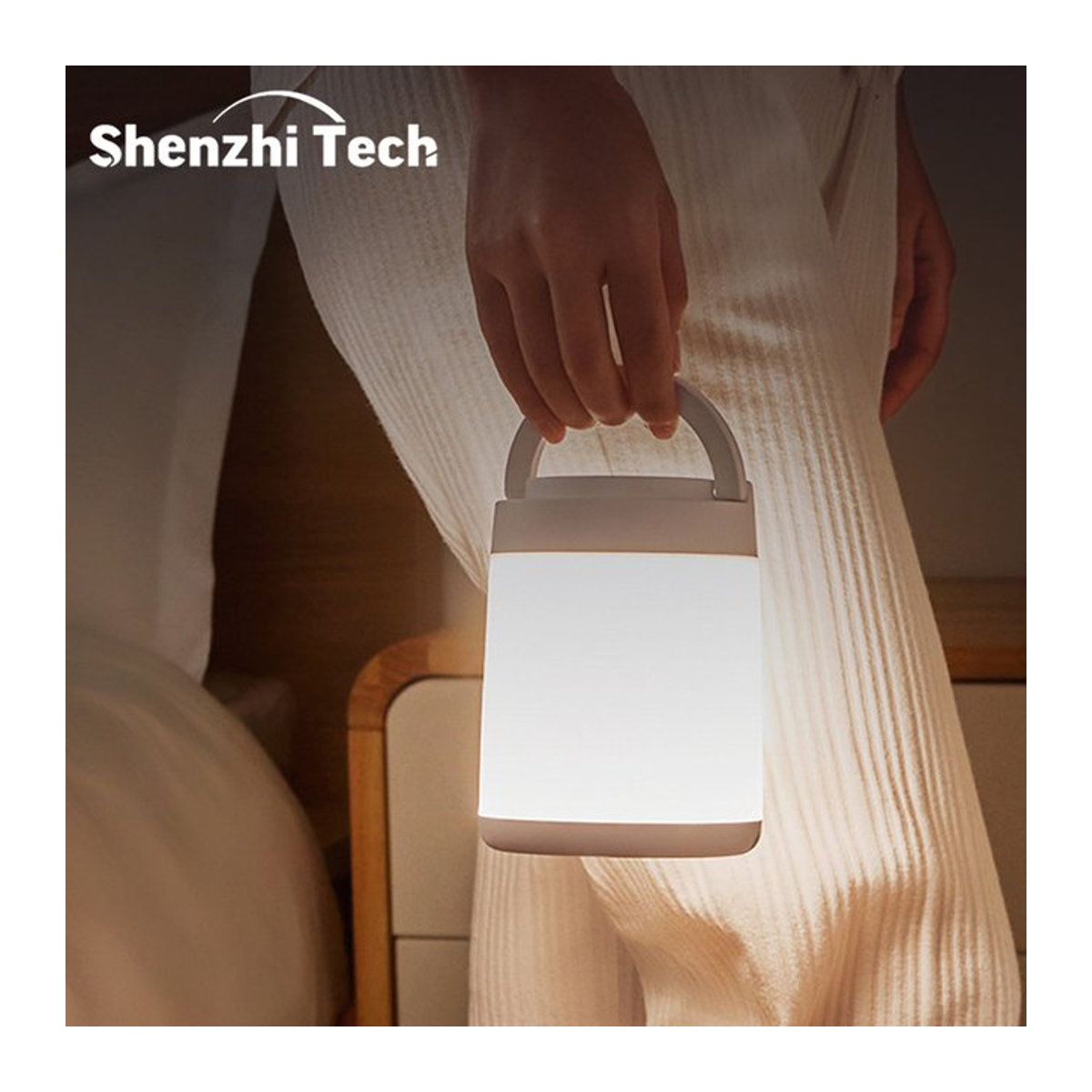 SHENZHITECH Tragbare LED Tischlampe mit Touch-Steuerung und USB-Anschluss in Weiß - Bild 1
