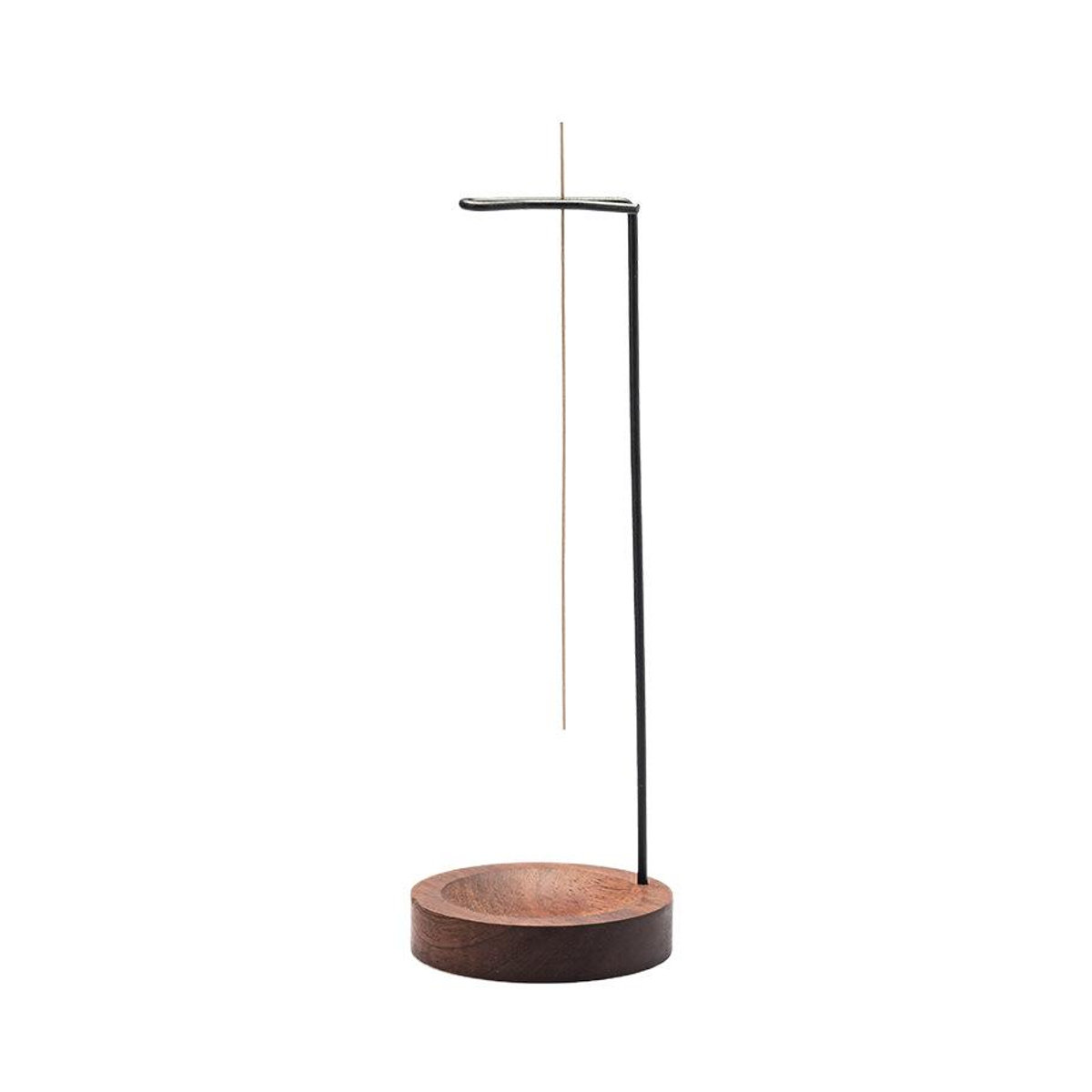SheyIn Räucherstäbchenhalter aus Holz und Metall in Schwarz mit Aschefang-Design für Meditation und Dekoration - Bild 3