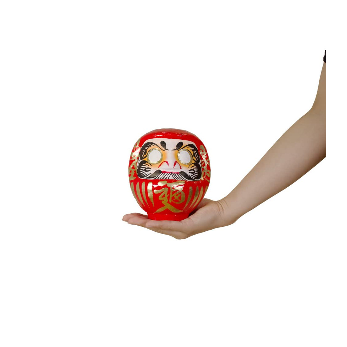 Shigeta Daruma Figur aus Takasaki Japan in Rot, traditionelle Handwerkskunst, Höhe: 15 cm - Bild 3