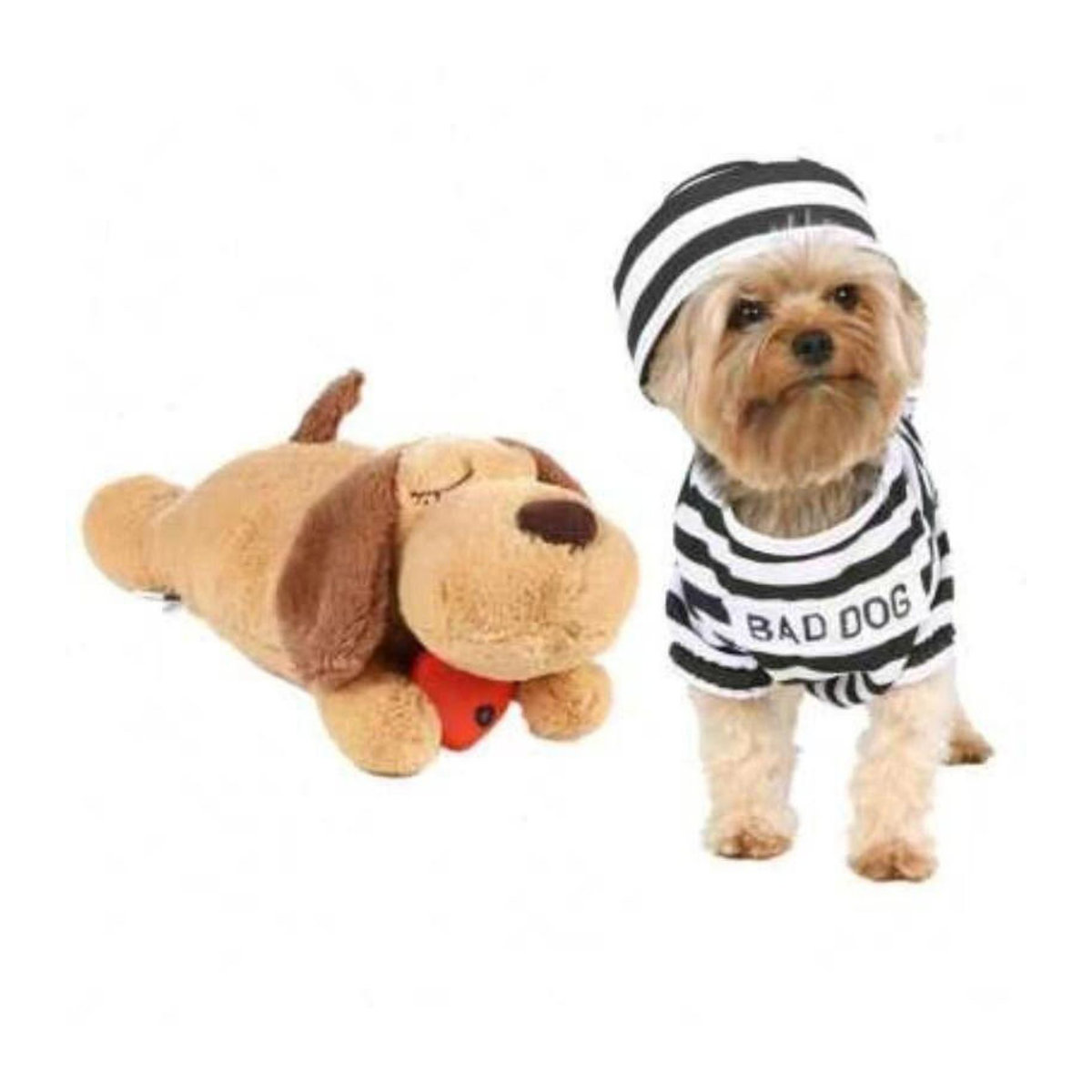 Shihehong Angstlösender Hund mit Herzschlag als Schlafhilfe für Welpen, Plüschtier in Beige, B/T/H: 40 x 16 x 14 cm - Bild 5