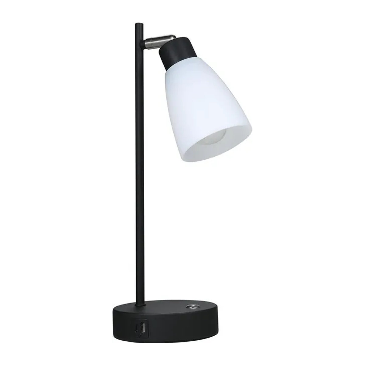 Shineslay Industrie-Tischlampe im Retro-Design mit USB- und Typ-C-Ladeanschluss, stufenlos dimmbar, E27, Metall und Kunststoff - Bild 1