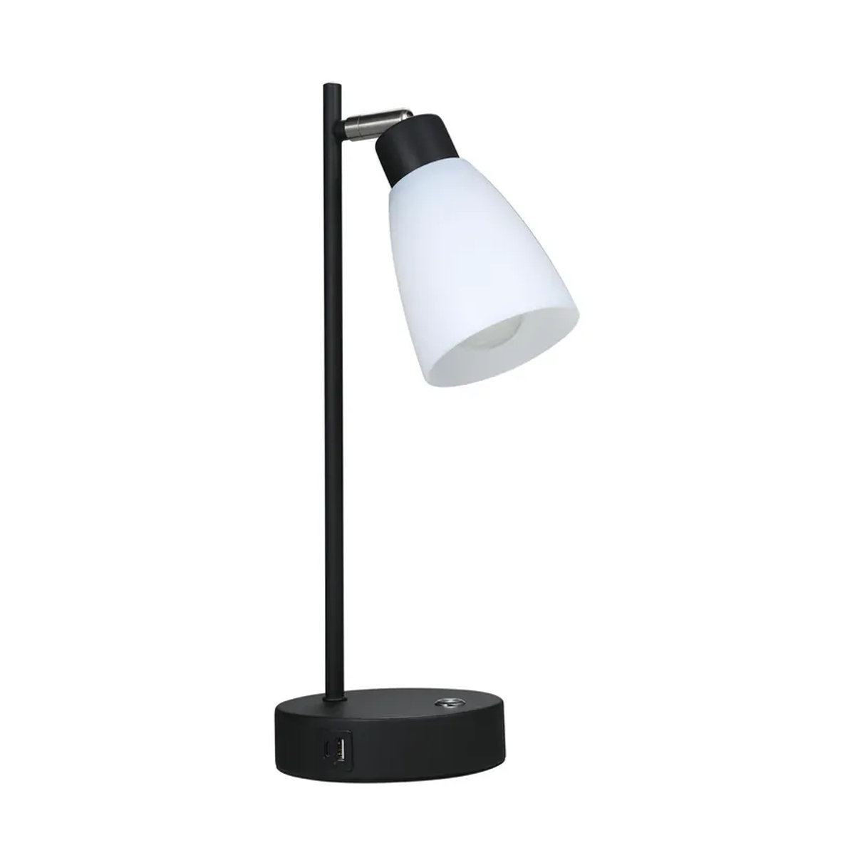 Shineslay Industrie-Tischlampe im Retro-Design mit USB- und Typ-C-Ladeanschluss, stufenlos dimmbar, E27, Metall und Kunststoff - Bild 4