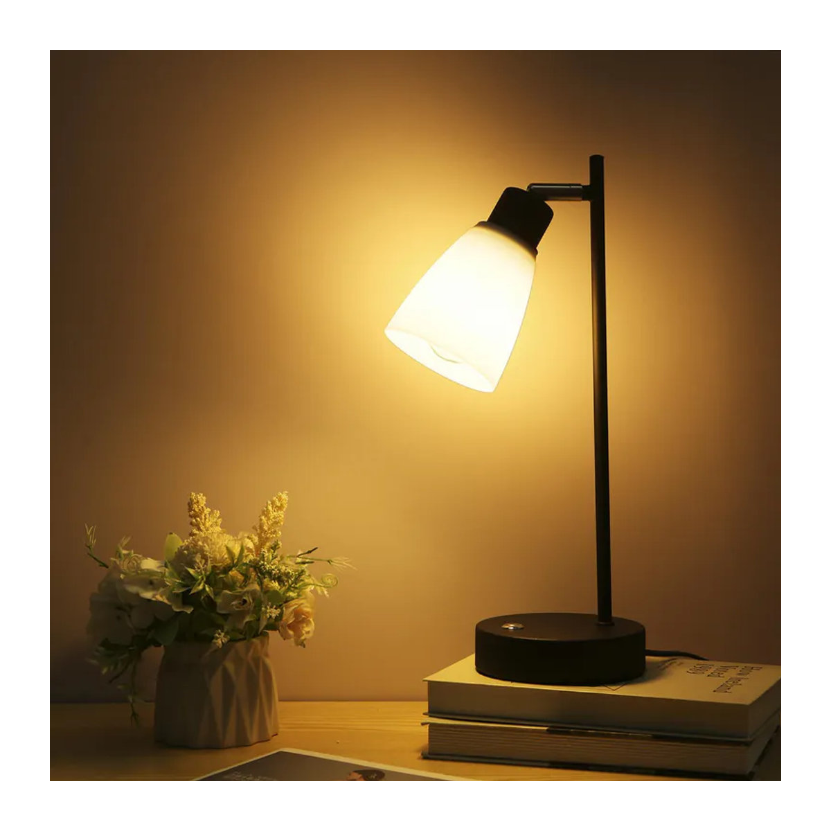 Shineslay Industrie-Tischlampe im Retro-Design mit USB- und Typ-C-Ladeanschluss, stufenlos dimmbar, E27, Metall und Kunststoff - Bild 6