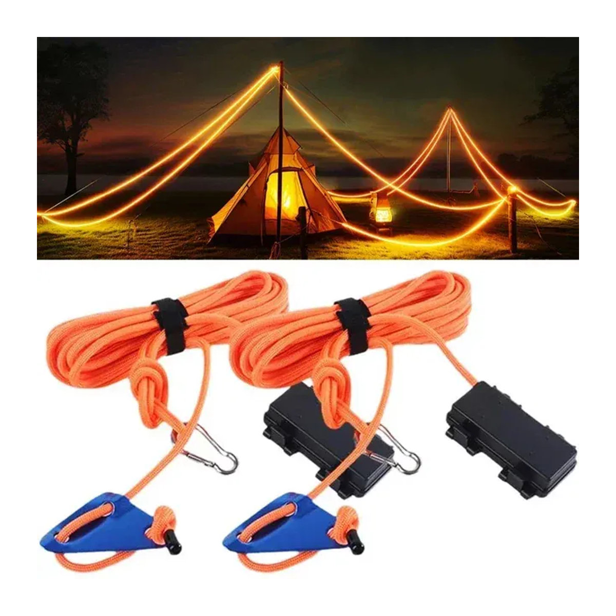 ShineTrip LED Camping Windseil Leuchtende Lampe zur Nachtwarnung für Zelt und Markise - Bild 1