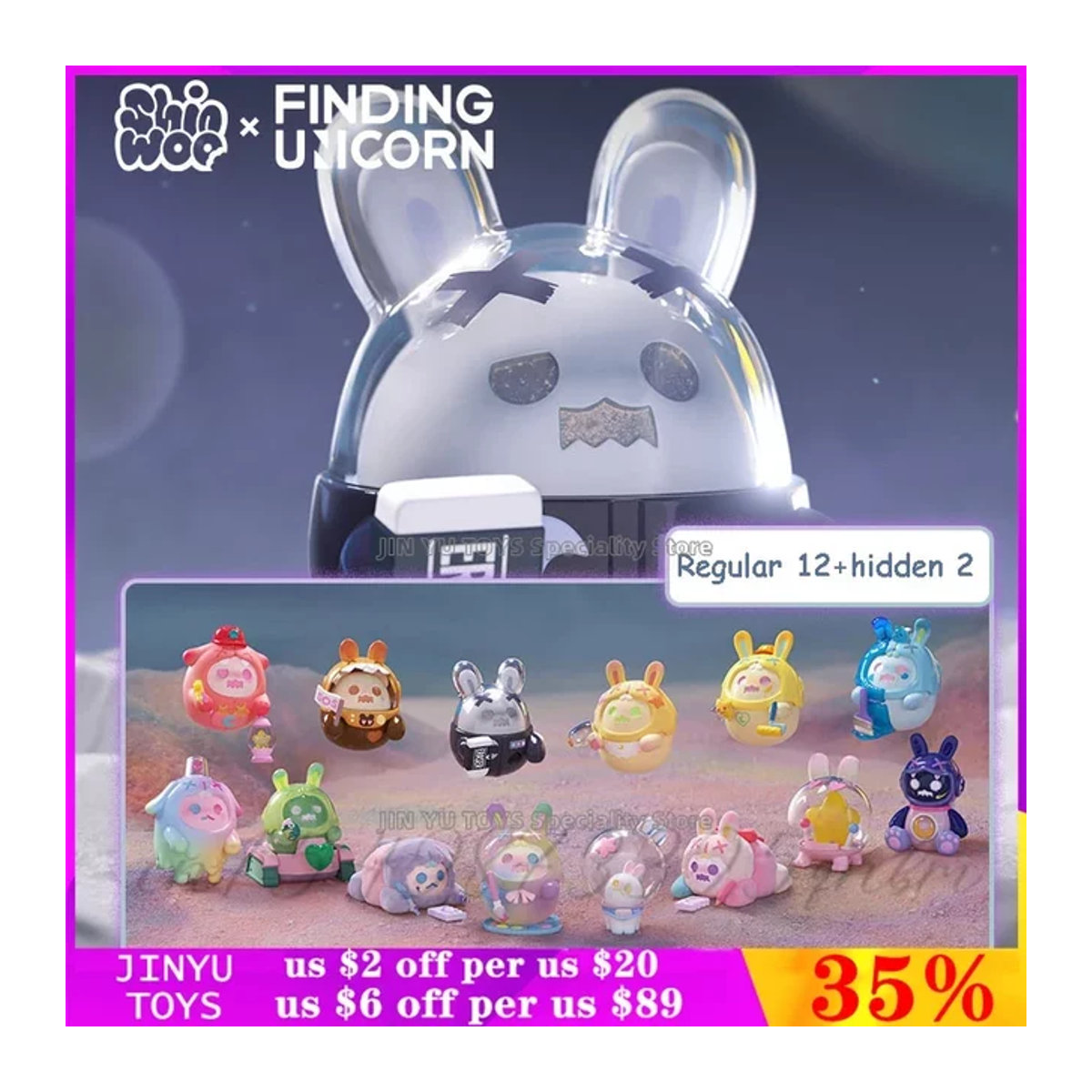 ShinWoo The Lonely Moon Ghost Bear Blind Box Anime Action Figure Kawaii Sammelfigur für Kinder in Mehrfarbig - Bild 1