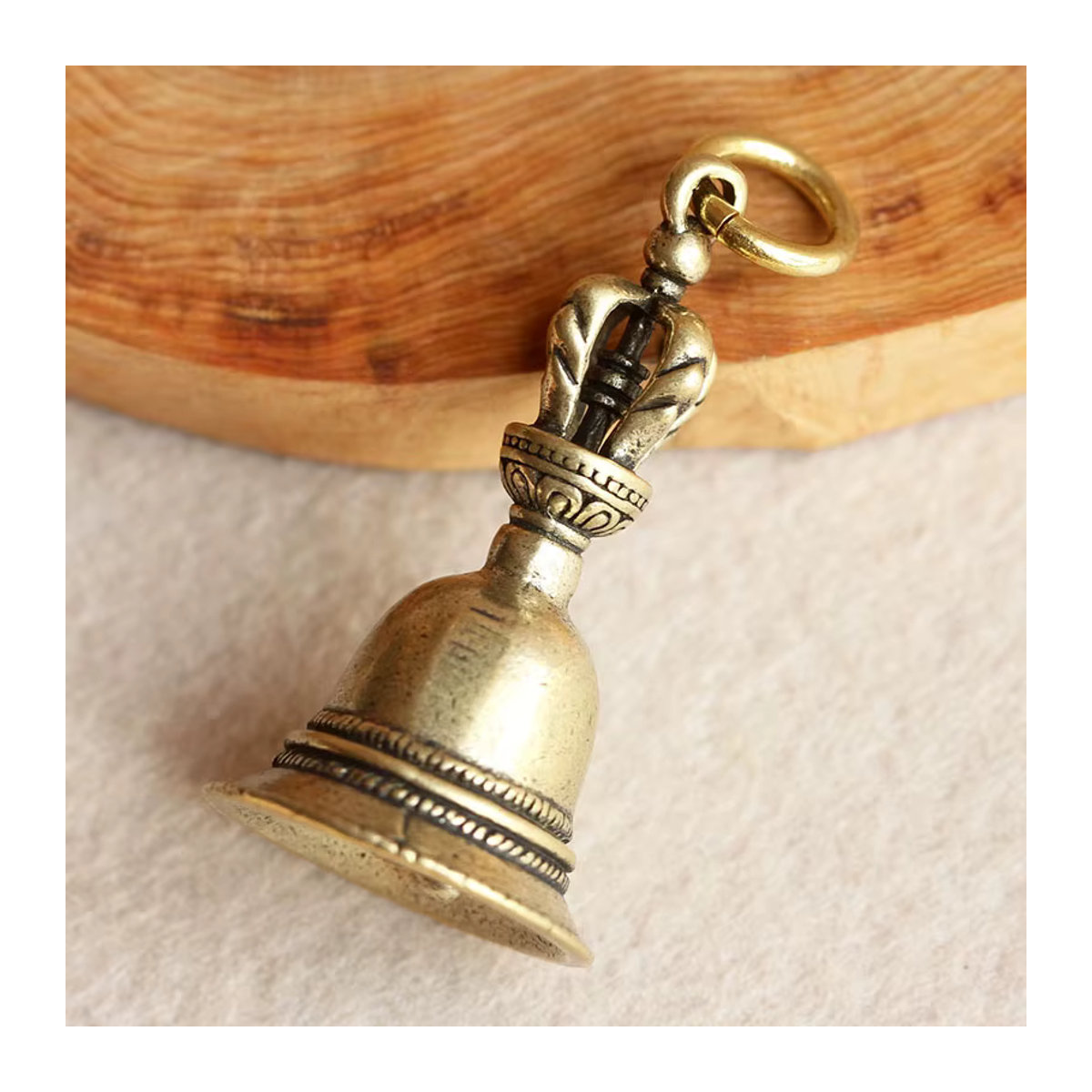 SHNGki Retro Kupfer Glocke in Gold als DIY Windspiel aus Messing und Metall für dekorative Zwecke - Bild 3