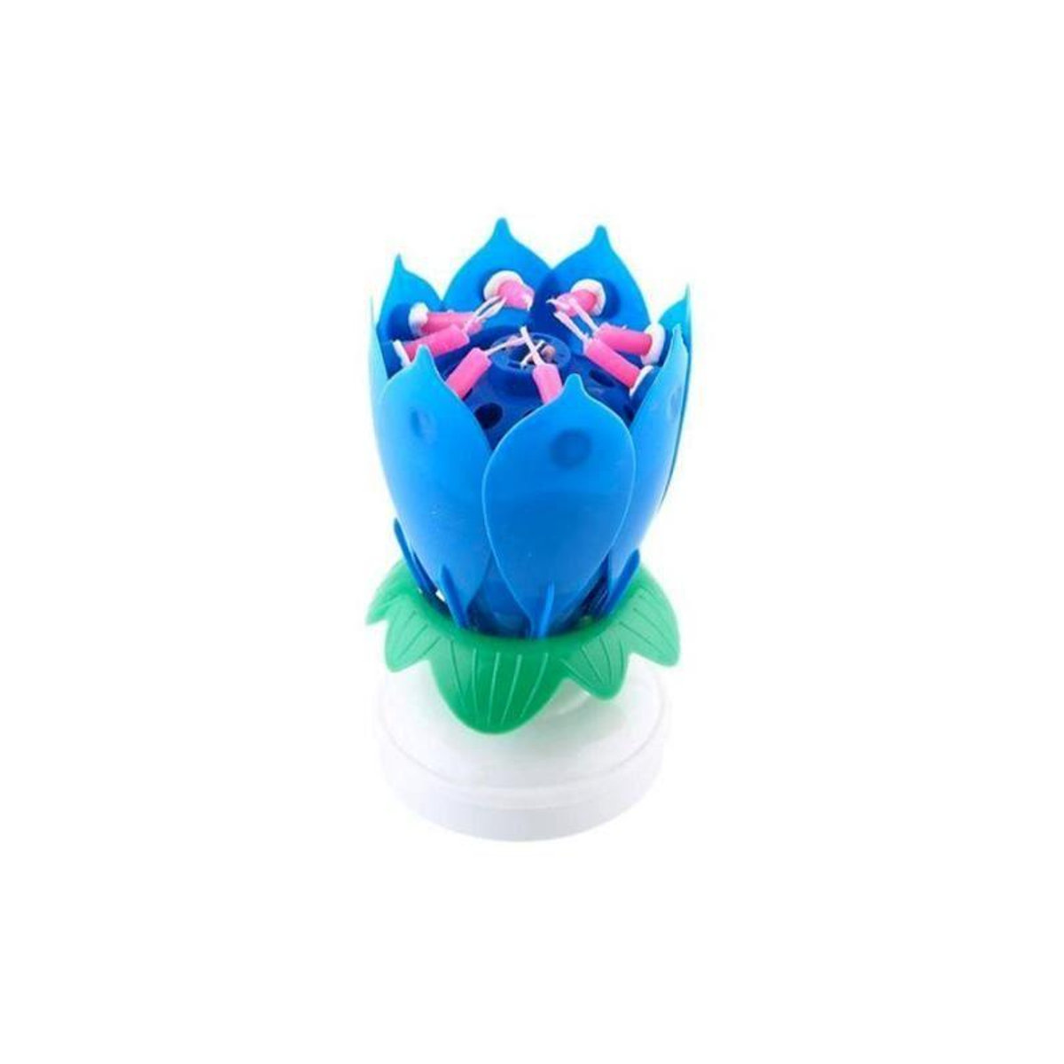 SHOP-STORY Magische Geburtstagskerze in Blau mit drehender musikalischer Blume als Kuchendekoration - Bild 2
