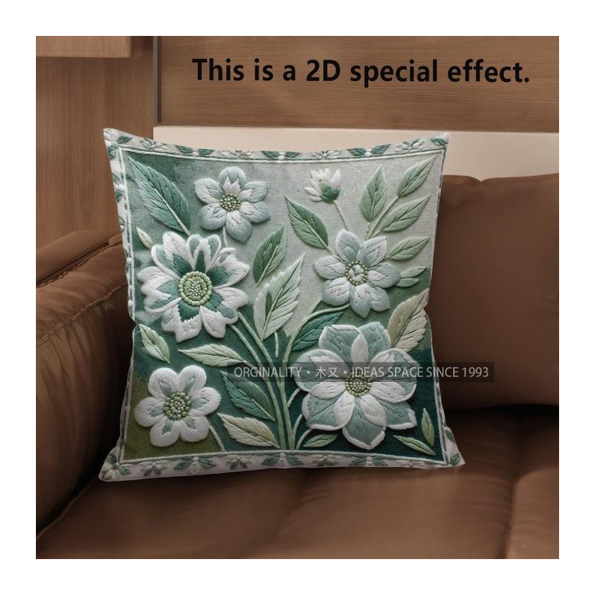 Shunika Chen Kissenbezug mit 2D Floral 3D geprägtem Muster aus Peach Skin für Sofa und Schlafzimmer, B/H: 18 x 18 cm - Bild 1