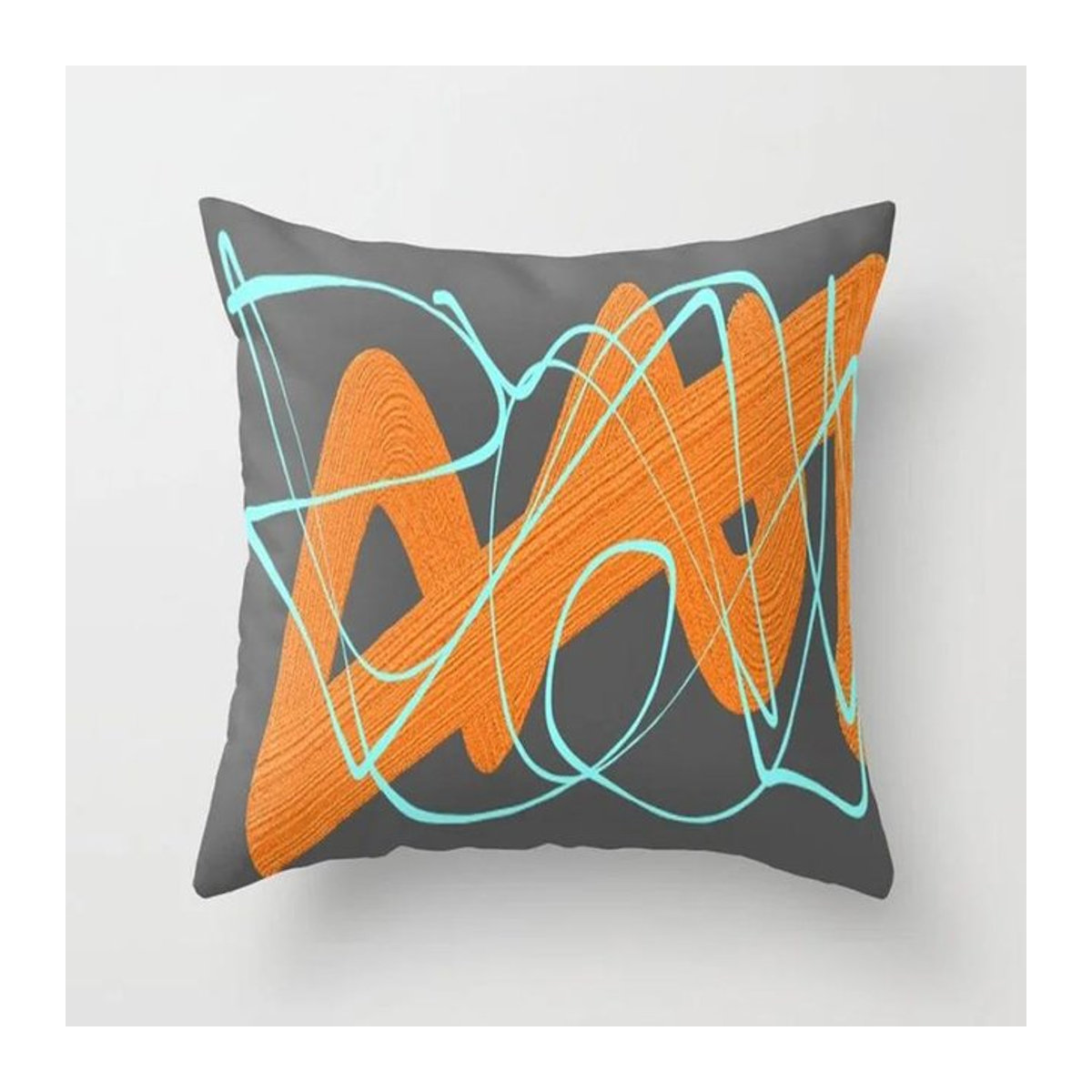 Shunika Chen Kissenbezug mit geometrischem Muster in Orange, quadratisch, B/B/H: 18 x 18 x 18 cm - Bild 1