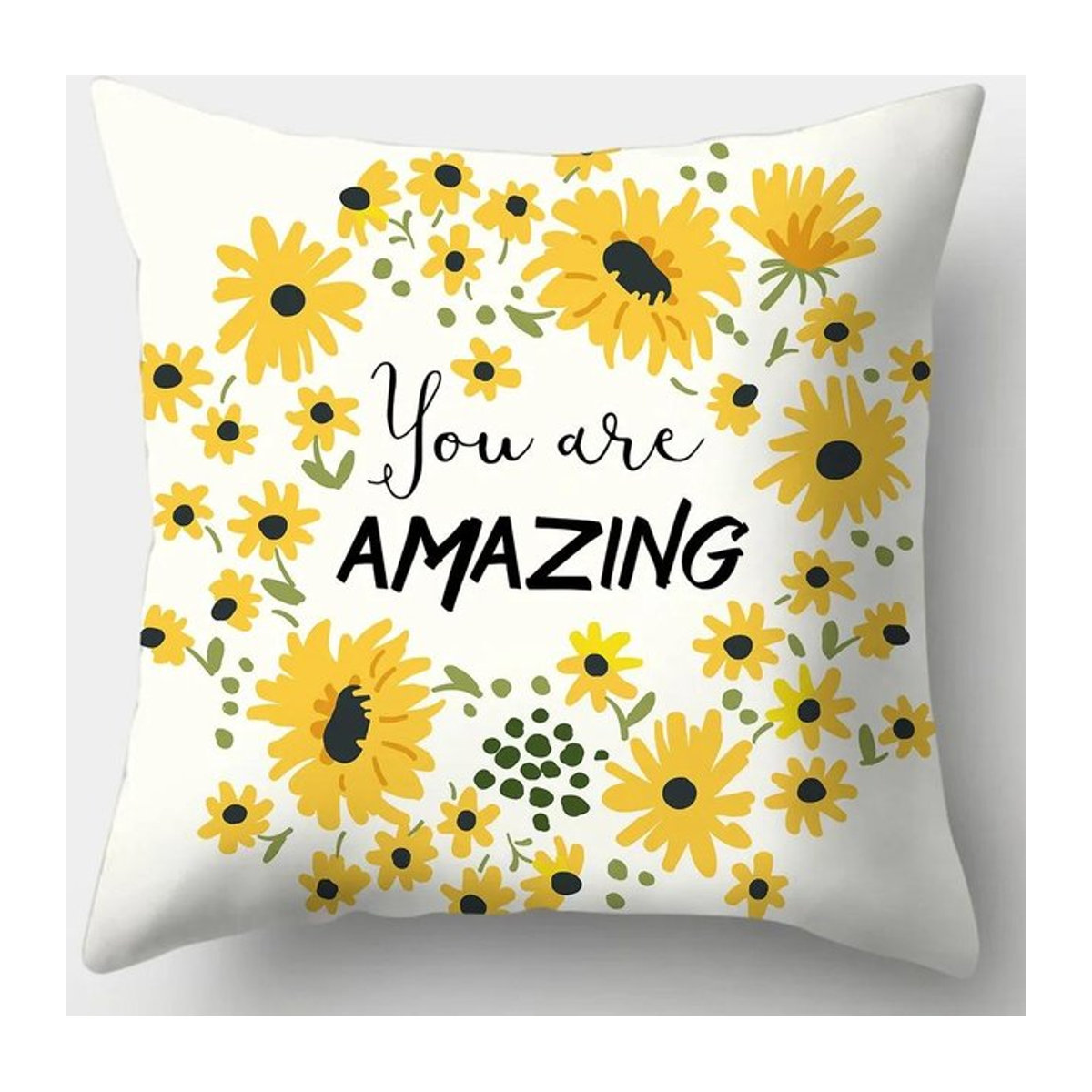 Shunika Chen Kissenbezug mit Sonnenblumen-Design in Gelb, quadratisch, B/B/H: 45 x 45 cm - Bild 1
