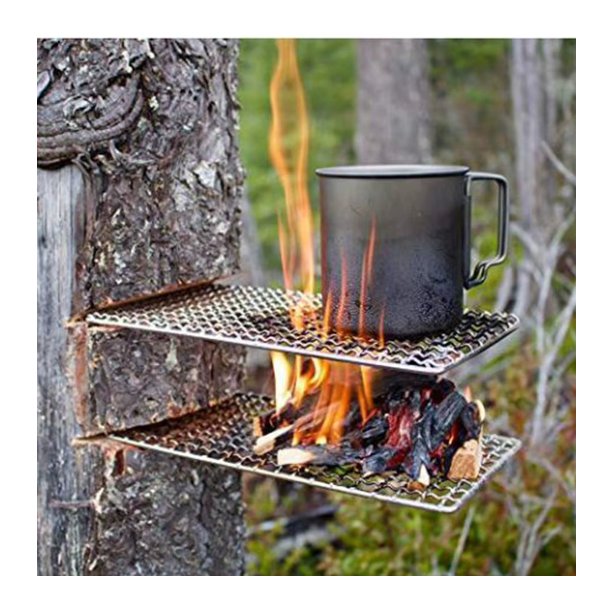 Shunmaii Camping Grill Rost Mesh Pad hitzebeständiges BBQ Grillrost für Outdoor und Picknick - Bild 2