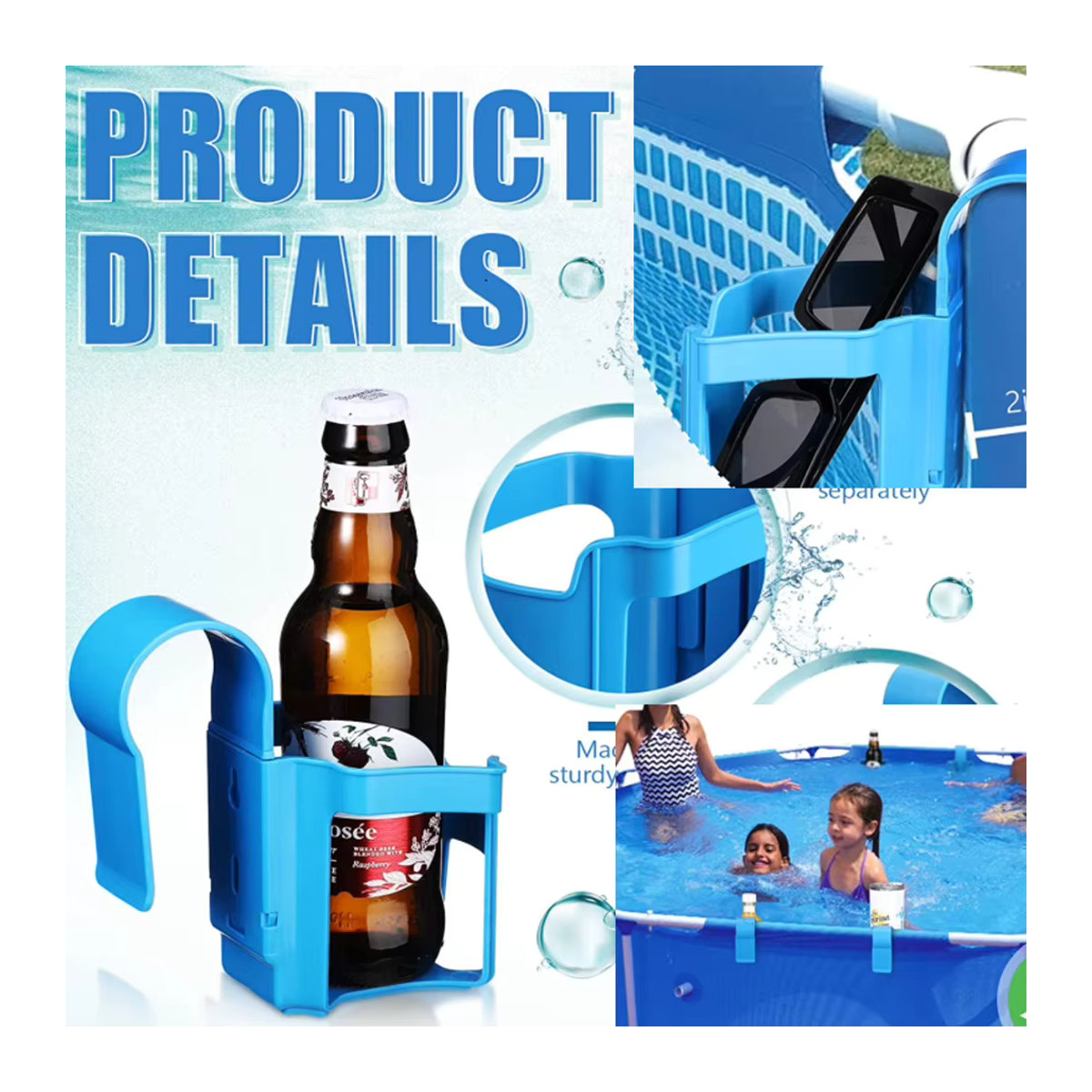 Shunmaii Getränkehalter für Poolstangen, passend für runde Stangen bis 2 Zoll, 2-10 Stück Set - Bild 3