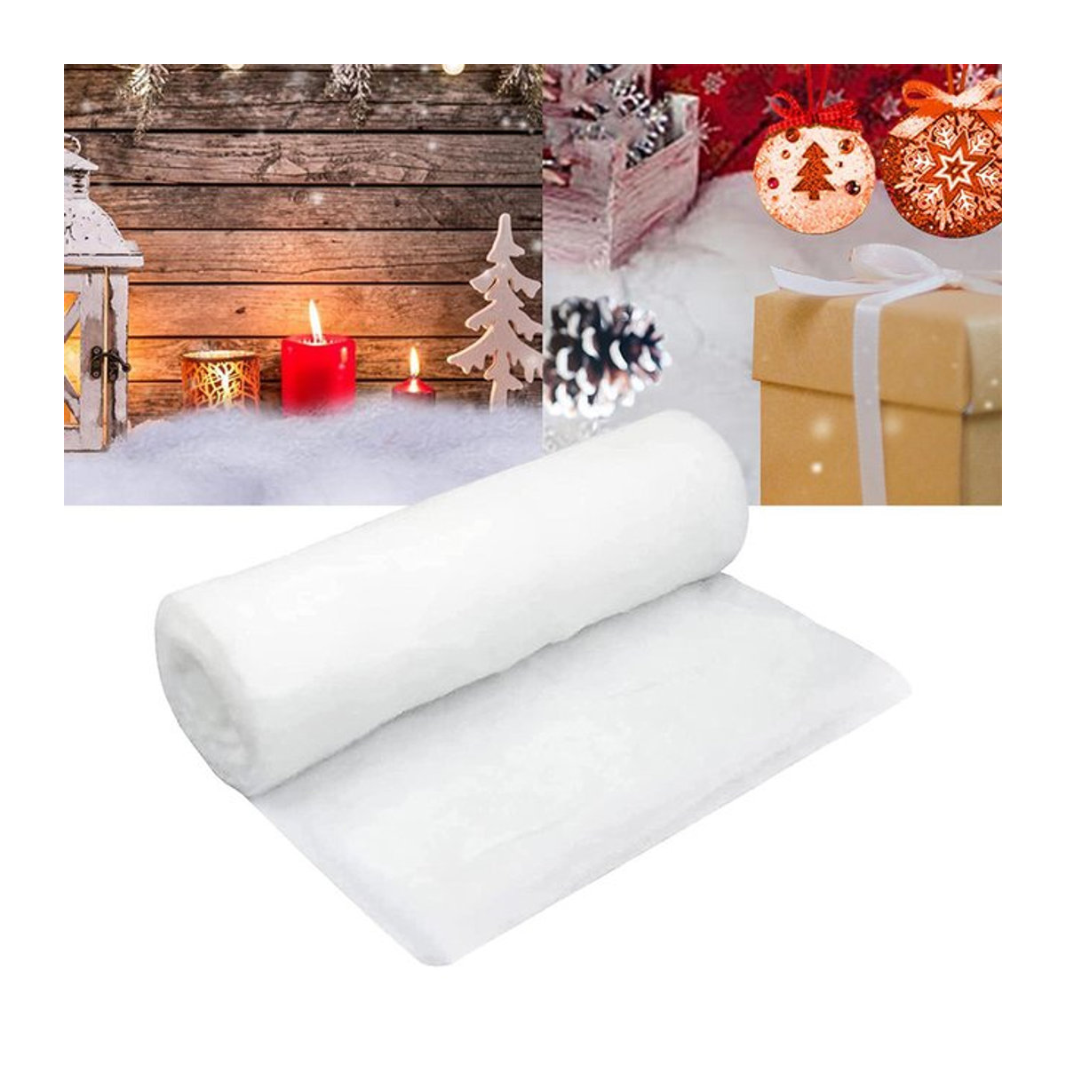 Shunmaii Künstlicher Schnee aus Textil in Weiß für Weihnachtsdekoration und Kinderpartys - Bild 1