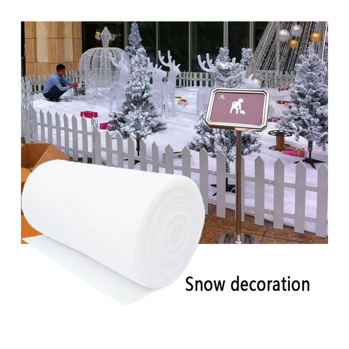 Shunmaii Künstlicher Schnee aus Textil in Weiß für Weihnachtsdekoration und Kinderpartys - Bild 2
