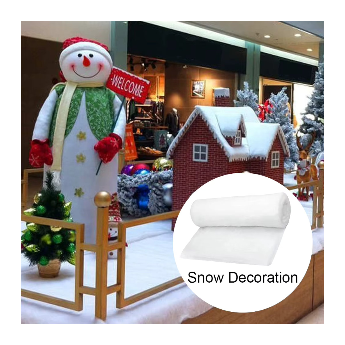 Shunmaii Künstlicher Schnee aus Textil in Weiß für Weihnachtsdekoration und Kinderpartys - Bild 3