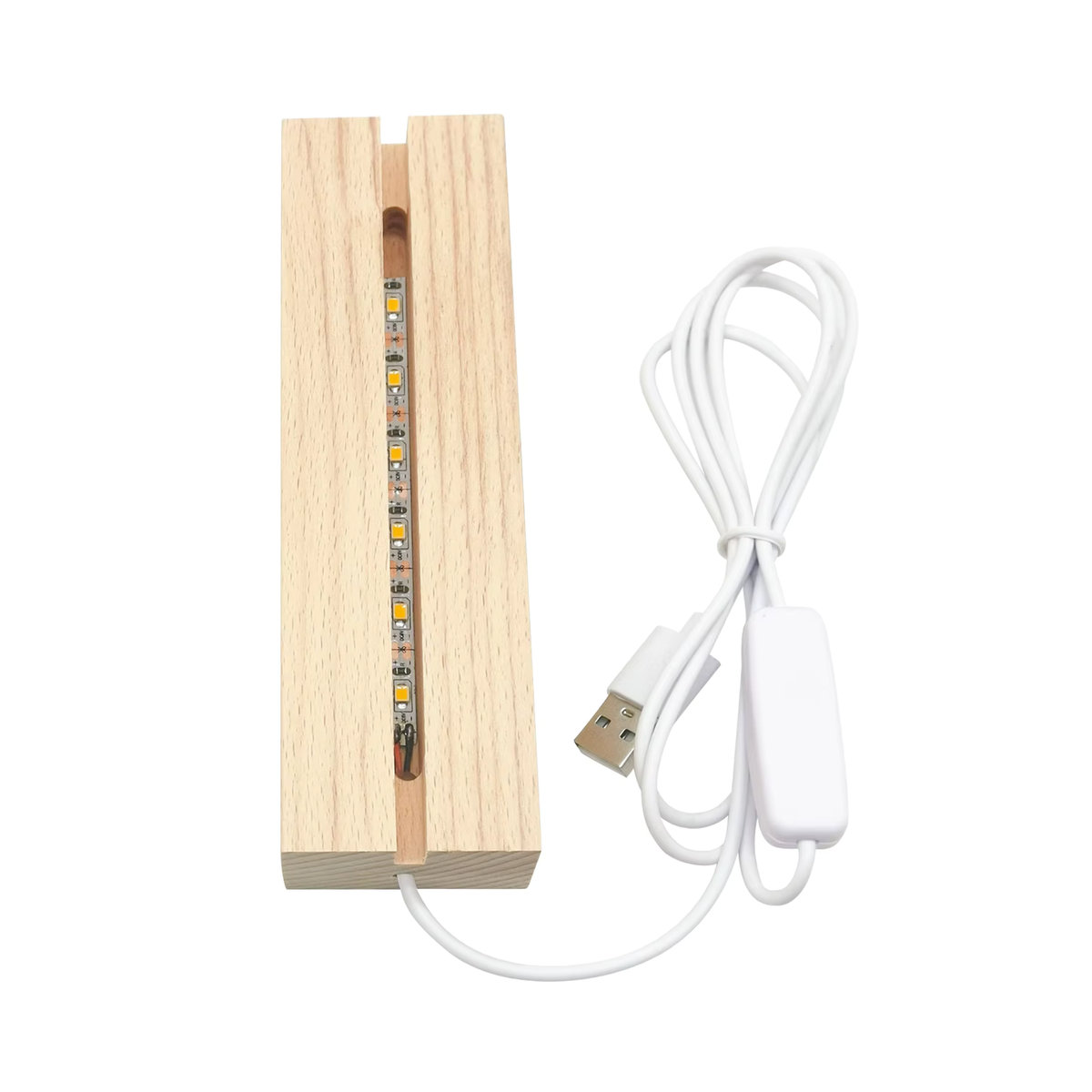 Shunmaii LED Holz Display Basis Rechteckig in Braun für 3D Kristall Ornamente mit USB-Beleuchtung - Bild 2