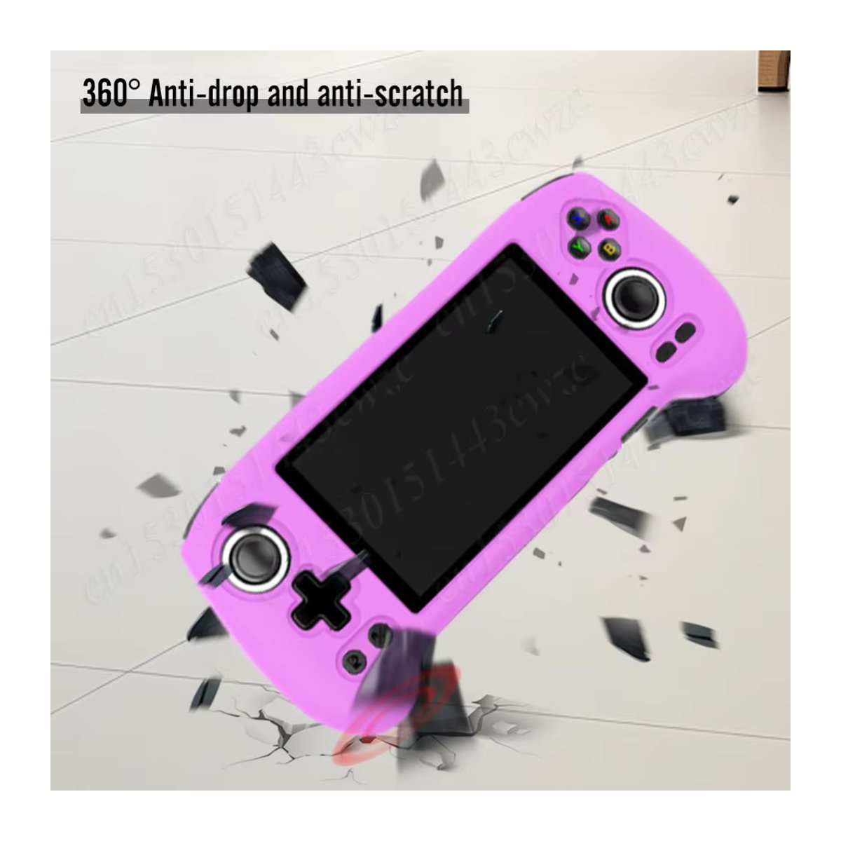 Shunmaii Silikon Schutzhülle für Anbernic RG556 Spielkonsole mit Aufbewahrungstasche in Schwarz oder Rosa - Bild 1