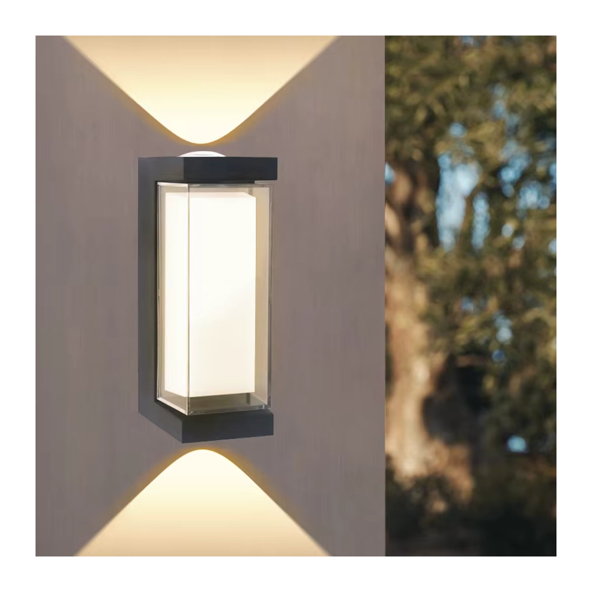 Si Solar Moderne LED Up Down Wandleuchte wasserdicht in Schwarz für Außen und Innen - Bild 2
