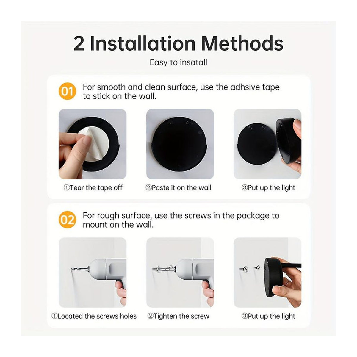 SICOMO LED-Wandleuchte Schwarz mit Bewegungssensor und einstellbarer Helligkeit im minimalistischen Design - Bild 2