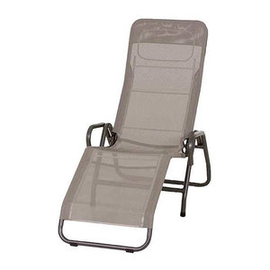 Siena Garden Bito Sonnenliege aus Metall in Anthrazit und Taupe, L x B x H: 139 x 72 x 118 cm