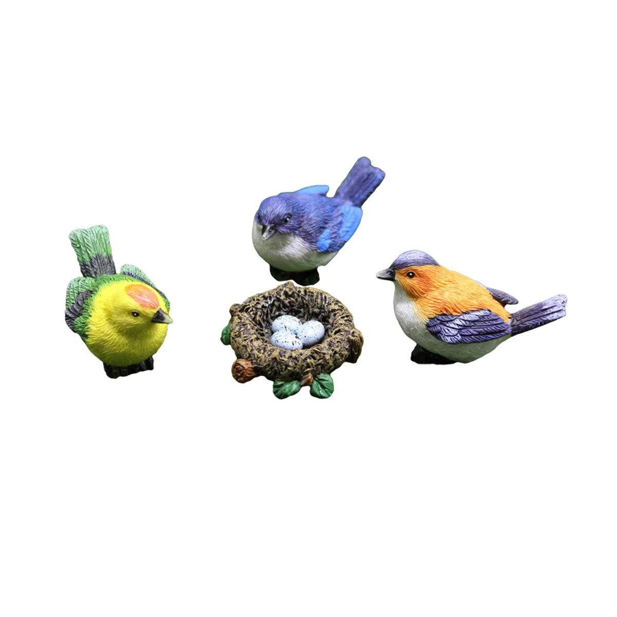 SigurBirdie Gartenornamente Set aus 4 Teilen mit Vogelnest und Vogeleiern für Mini Bonsai und Puppenhaus Dekoration - Bild 3