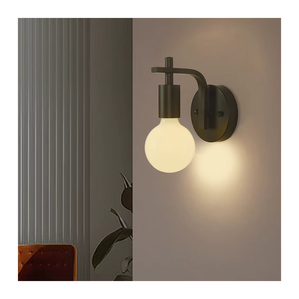 SIKEBOTE Moderne Wandleuchte aus Holz in Schwarz mit E27 Fassung im Skandinavischen Design - Bild 2