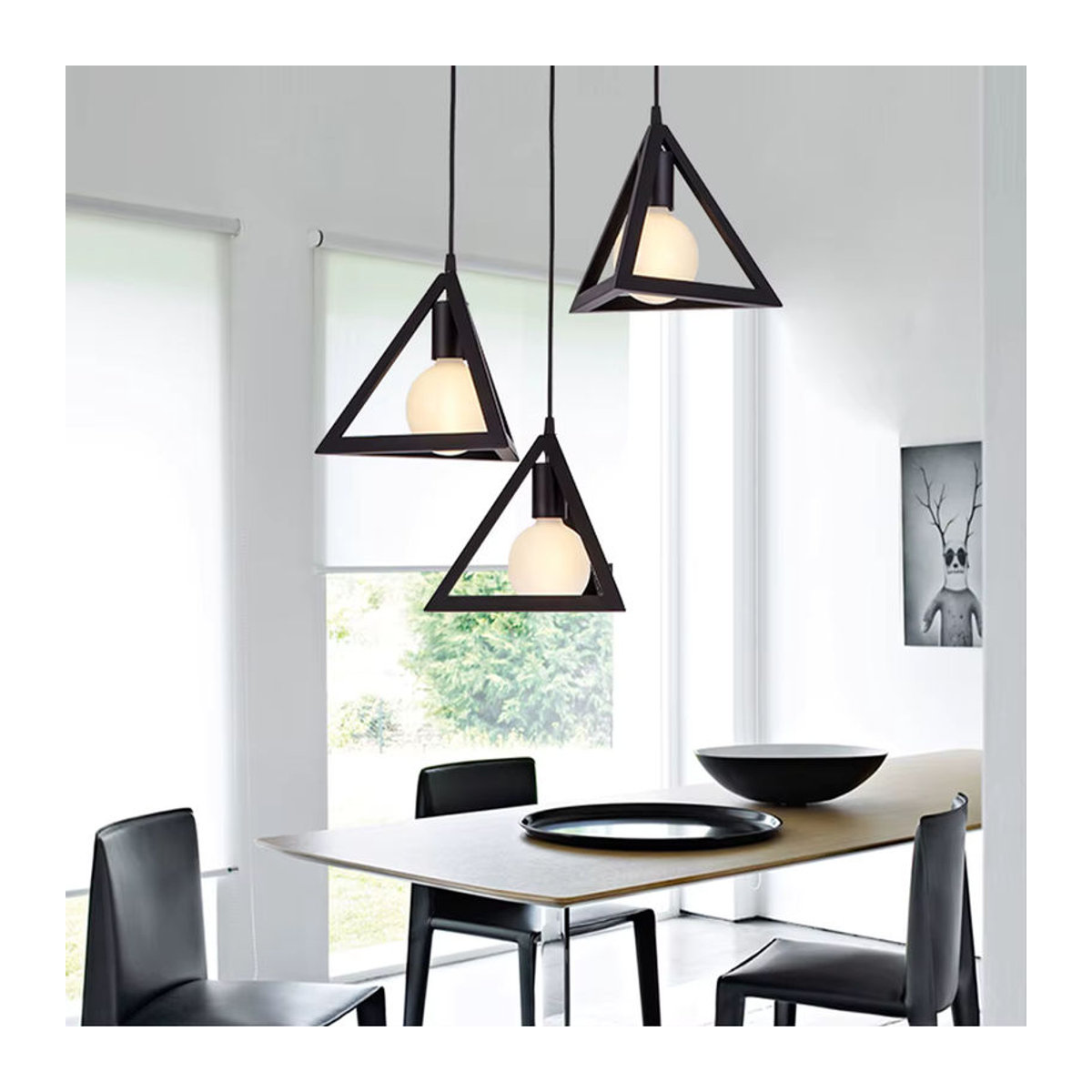SIKEBOTE Pendelleuchte im Industrial Design aus Metall, Retro Vintage Deckenlampe mit E27 Fassung, Messing und Schwarz - Bild 3