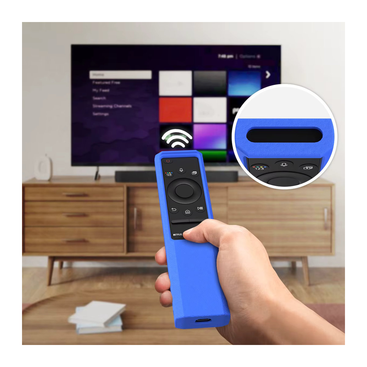 Silikon Fernbedienung Schutzhülle für Samsung Smart TV Solarzelle in Blau von energy fort - Bild 2