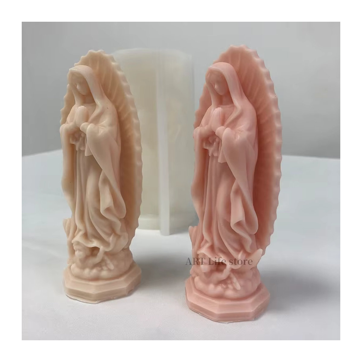 Silikon-Kerzenform Jungfrau Maria für religiöse Statuen und Handarbeiten aus Gips oder Harz - Bild 2