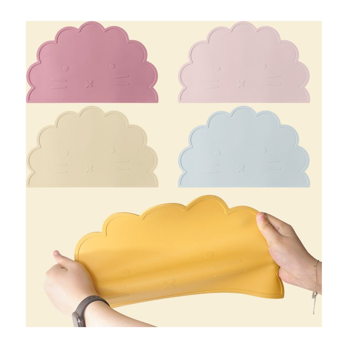 Silikon Tischset für Kinder als Fütterungsmatte in Powder Rose - Bild 1