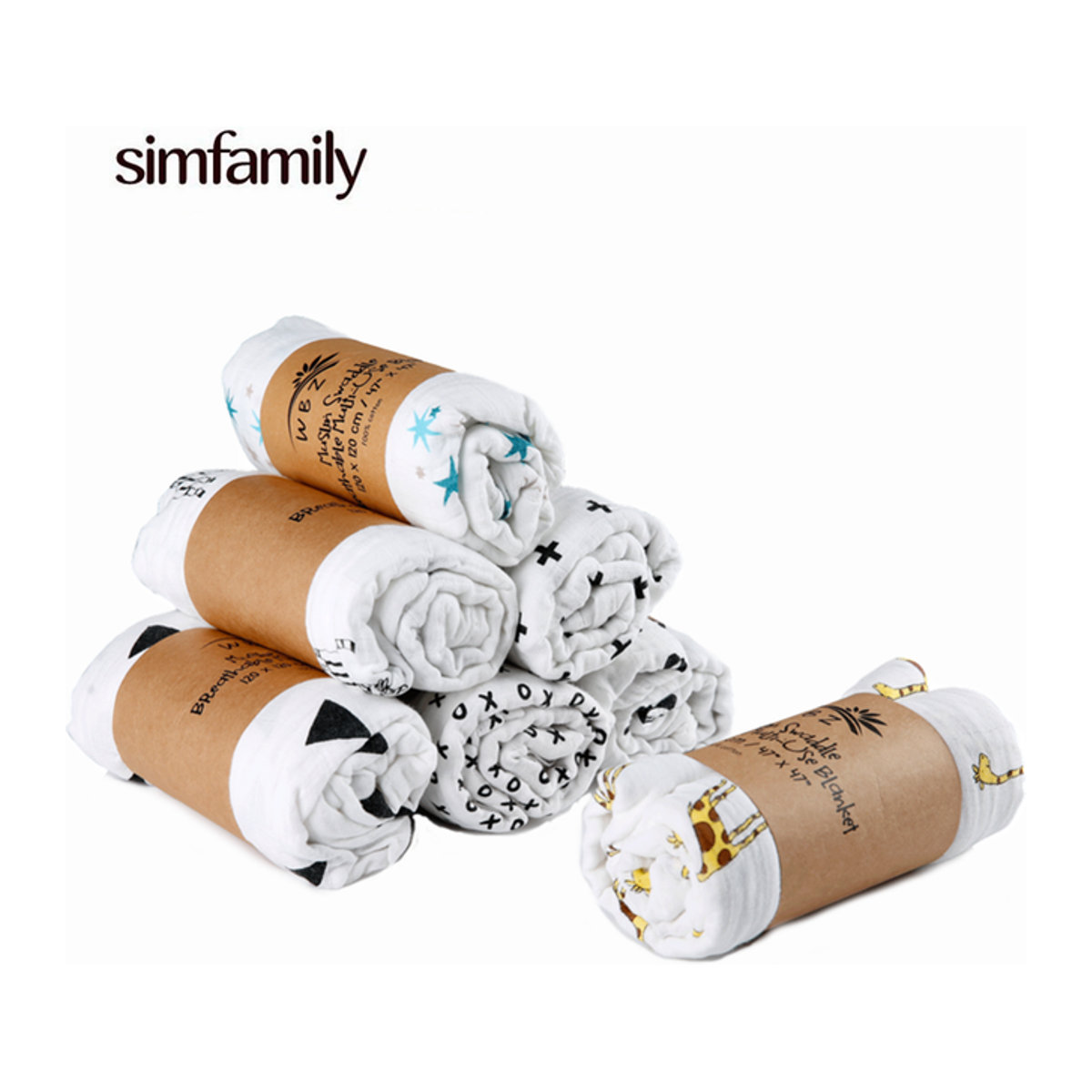 Simfamily Baby Musselin Decke aus 100% Baumwolle als weiche Neugeborenen Decke, Badetuch und Baby Wrap - Bild 1