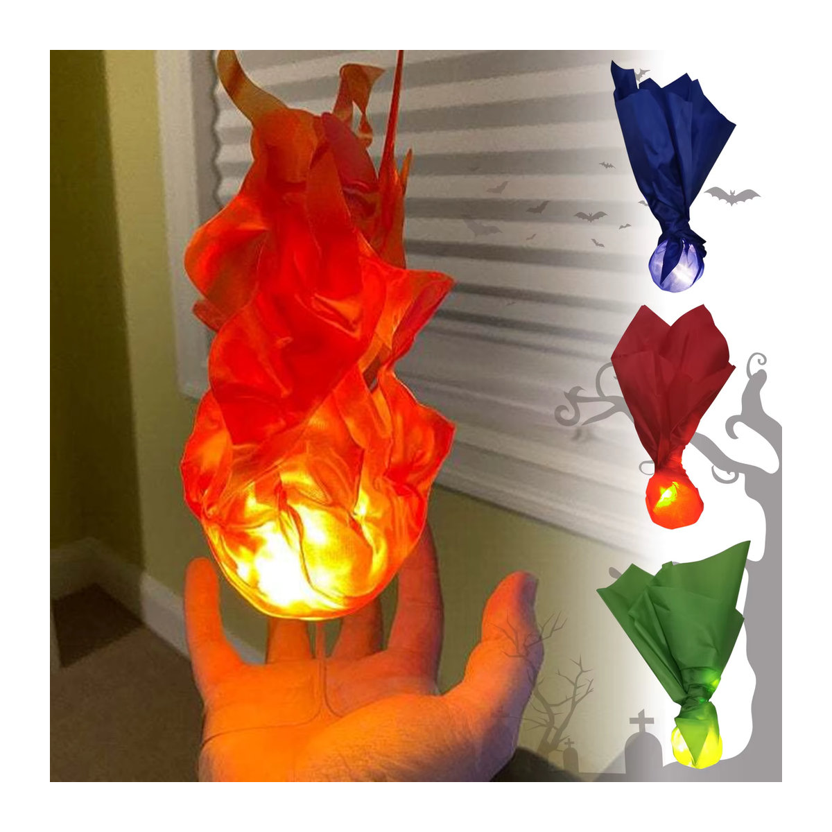Simulation Schwimmende Feuerball Lampe Blau für Halloween Dekoration und Cosplay Atmosphärelicht - Bild 2
