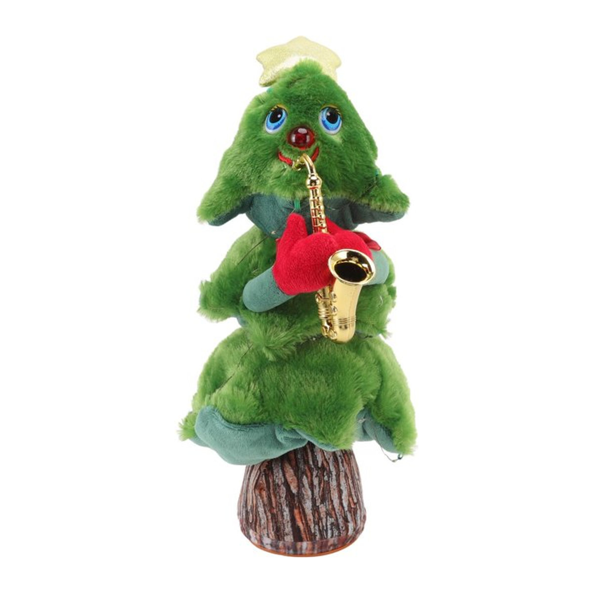 Singender und tanzender Weihnachtsbaum von CosyHome mit 8 Liedern und Saxophon-Melodie, grüner Plüsch-Tischdeko für Kinder - Bild 1