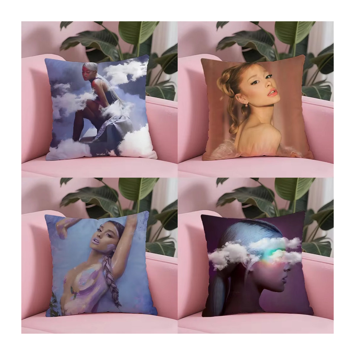 Singer A-Ariana Grande Kissenbezug aus seidigem Kurzplüsch mit Anti-Dustmite-Schutz und unsichtbarem Reißverschluss - Bild 2