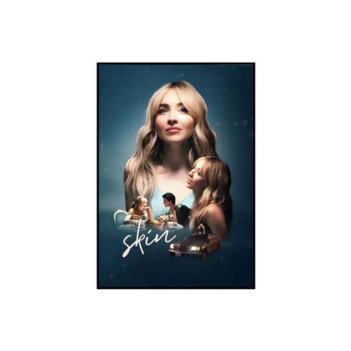 Singer S-Sabrina Carpenter-R Wandkunstdruck Porträt aus Papier in Weiß und Mehrfarbig - Bild 7