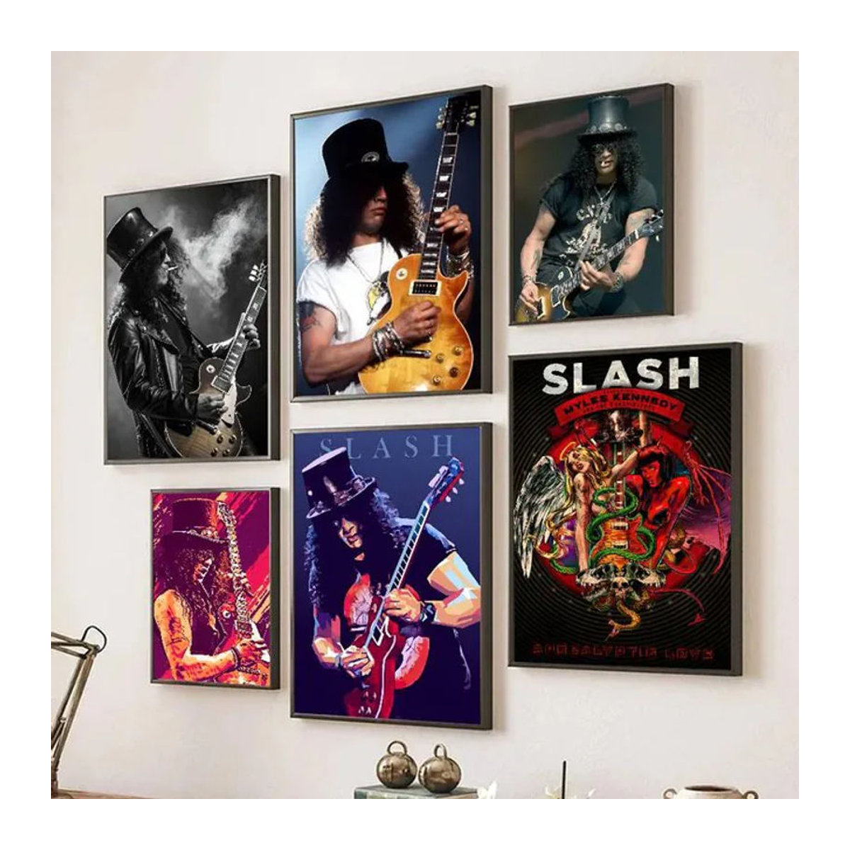 Singer S-Slash Selbstklebendes Poster als abstrakte Wanddekoration im Vintage-Stil, mehrfarbig, Papier, Hochformat - Bild 1